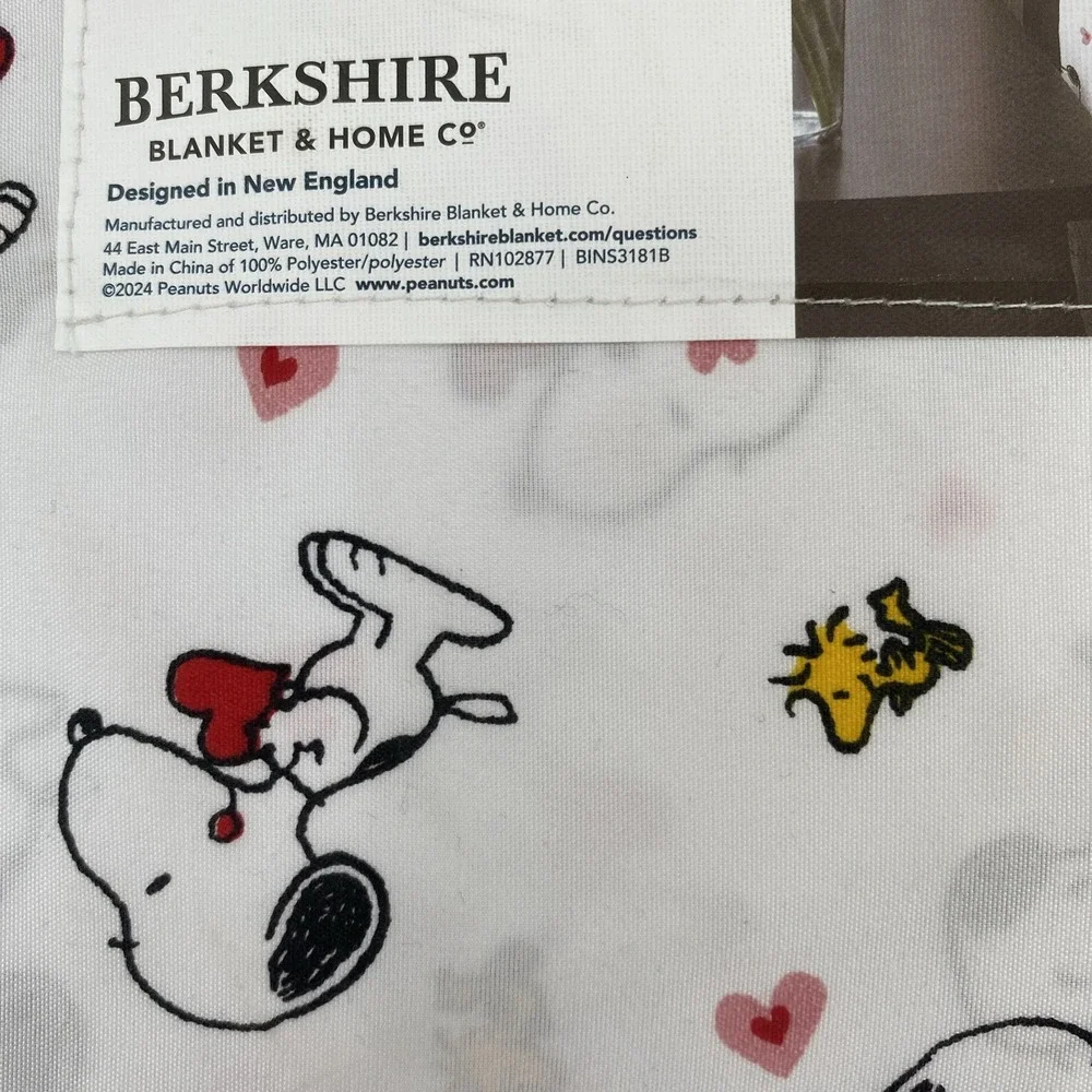 Peanuts Snoopy Sheet Set FULL White Woodstock Hearts Love Valentines Berkshire
